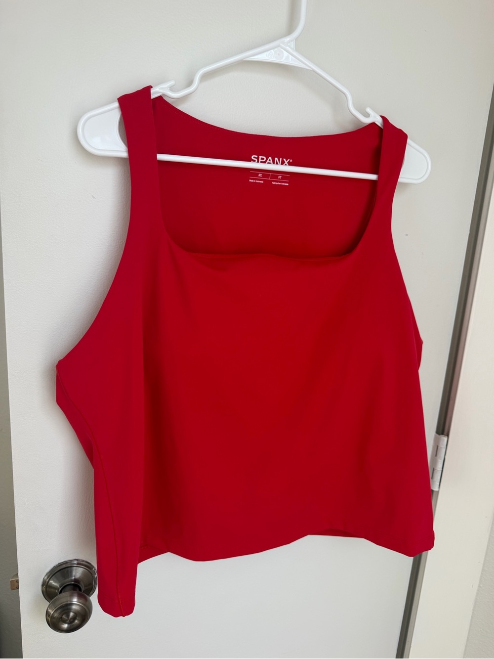 SPANX Bright Red Square-Neck Shaping Tank